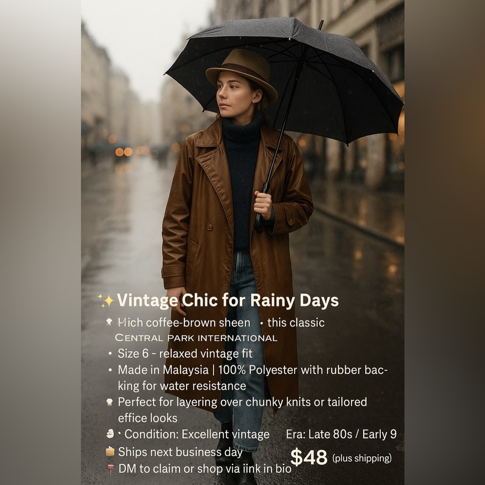 Women’s Brown Long Trench Coat - Classic Tailored